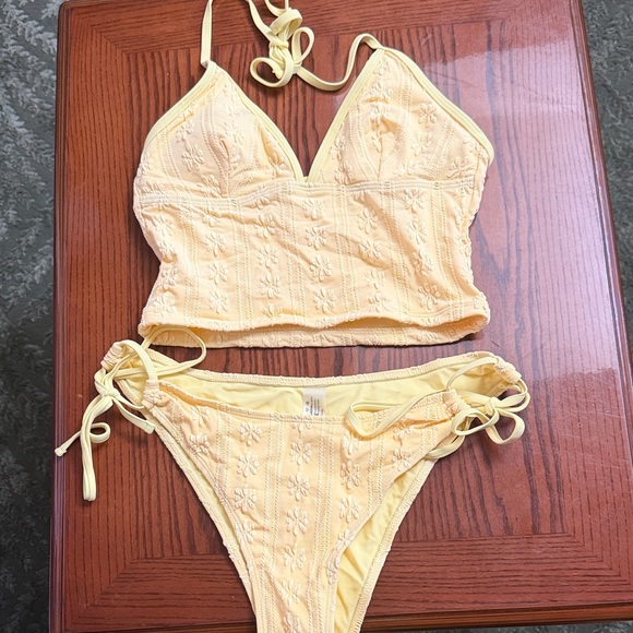 Other - Women's Yellow Embroidered Two-Piece Swim Set